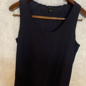ANN TAYLOR Women's Lined SILKY FEEL Sheer Tank Top Black Size Medium